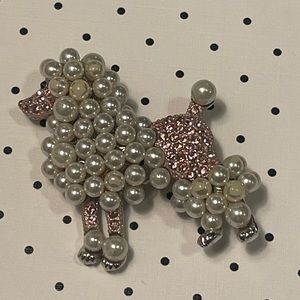 Rhinestone and Pearl Poodle Pin